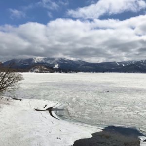 桧原湖の解氷状況 Part1 2022年4月5日